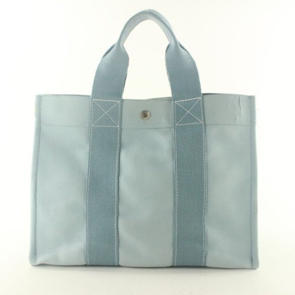 Hermes Blue Herline Fourre Tout with Pouch Blue Two Tone 1HER82K - Picture 11 of 12